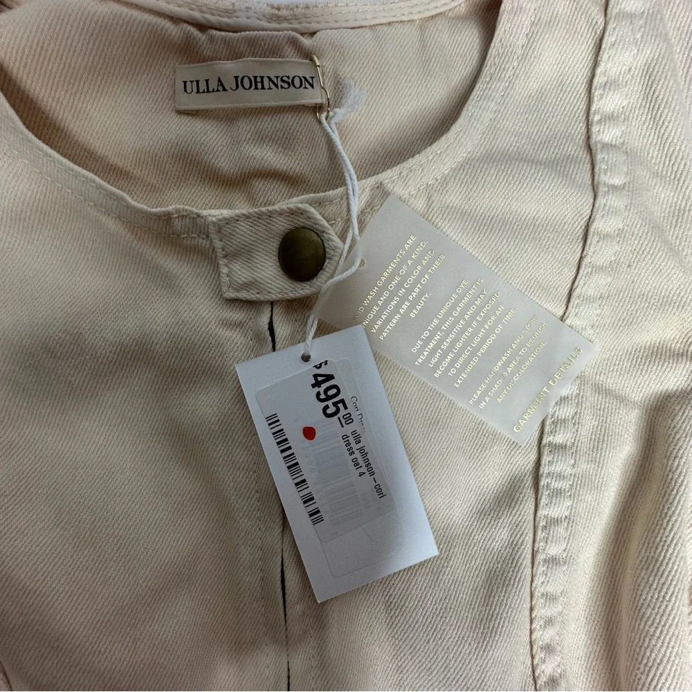 NWT Ulla Johnson Belted Cori Mini Denim Dress in Oat 4 - Picture 15 of 15